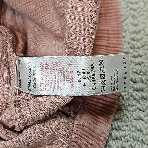 Topshop Petite US 8 Pink Courduroy Mini Skirt - Picture 4 of 4